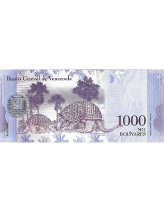 Przód banknotu Wenezuela 1000 Bolivar 2017 UNC 2