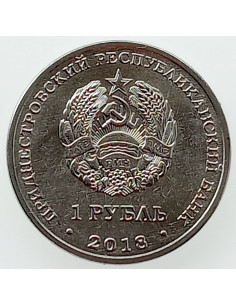 Awers monety Naddniestrze 1 Rubel 2018 Wydra zwyczajna 2