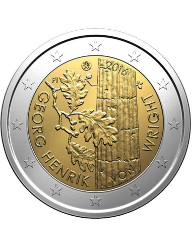 Awers monety 2 euro 2016 Setna rocznica urodzin Georga Henrika von Wright