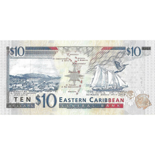 Tył banknotu 10 Dolarów 1994 UNC