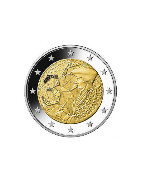 Awers monety Niemcy 2 euro 2022 35 lat programu Erasmus