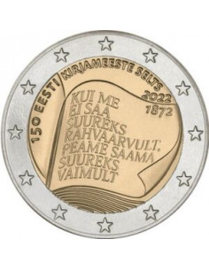 Awers monety Estonia 2 euro 2022 150. rocznica założenia Stowarzyszenia Pisarzy Estońskich