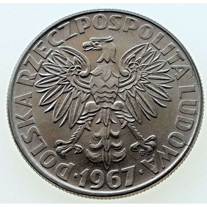 Rewers monety 10 Złotych 1967 100 rocznica urodzin Maria Skłodowska Curie
