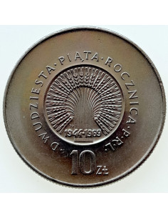 Awers monety 10 Złotych 1969 25 lat PRL 2