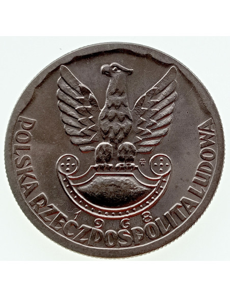 Awers monety 10 Złotych 1968 25 lat Ludowego Wojska Polskiego
