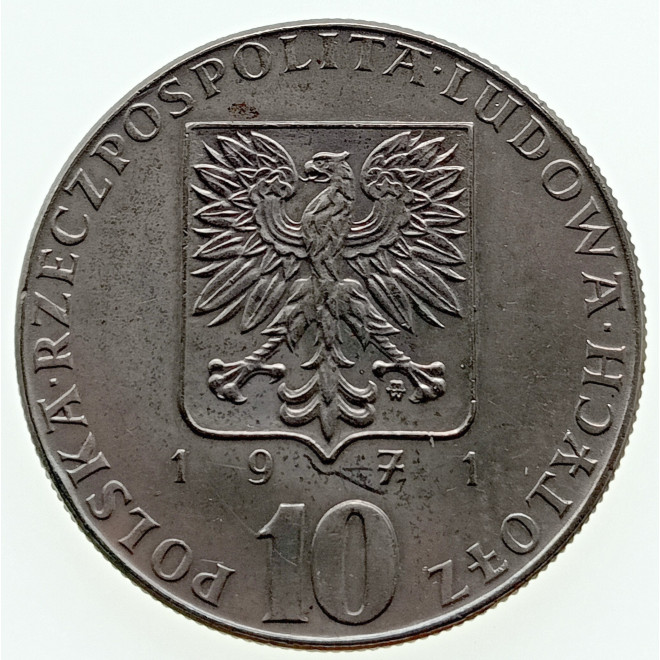 Rewers monety 10 Złotych 1971 Organizacja do spraw Wyżywienia i Rolnictwa przy ONZ FAO