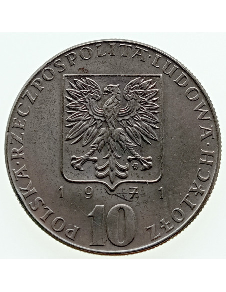Rewers monety 10 Złotych 1971 Organizacja do spraw Wyżywienia i Rolnictwa przy ONZ FAO