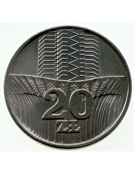 Rewers monety 20 Złotych 1973