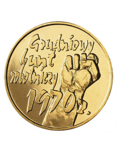 Awers monety 2 zł 2000  30. rocznica Grudnia 70