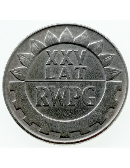Awers monety 20 Złotych 1974 25 lat RWPG
