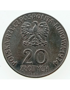 Awers monety 20 Złotych 1974 25 lat RWPG 2