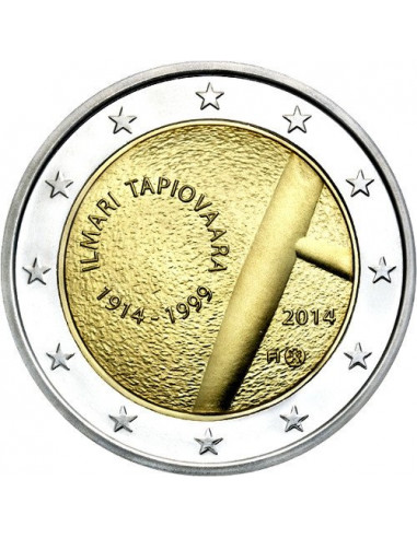 Awers monety 2 euro 2014 Setna rocznica urodzin Ilmari Tapiovaara