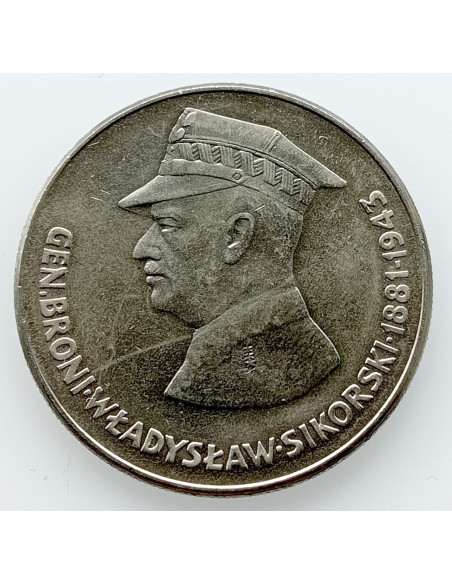 Awers monety 50 Złotych 1981 Władysław Sikorski