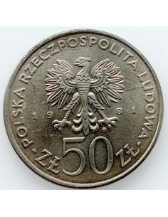 Awers monety 50 Złotych 1981 Władysław Sikorski 2