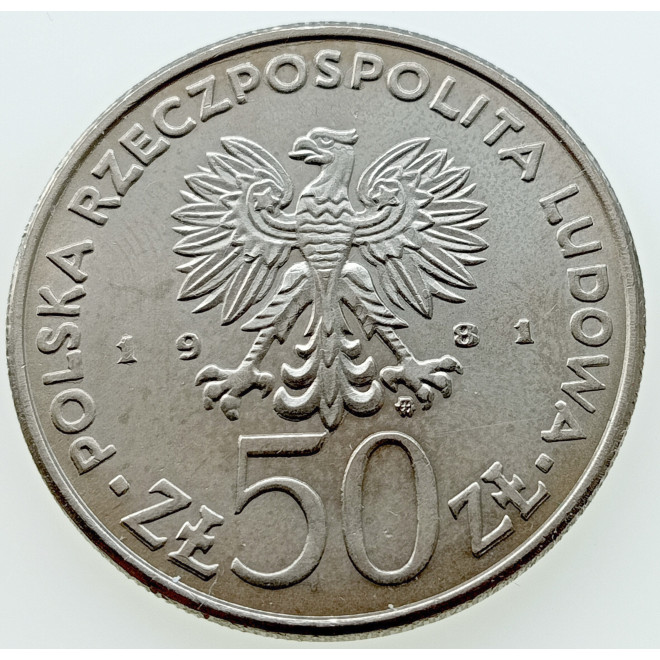 Rewers monety 50 Złotych 1981 FAO