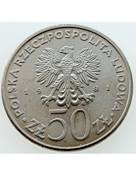 Rewers monety 50 Złotych 1981 FAO