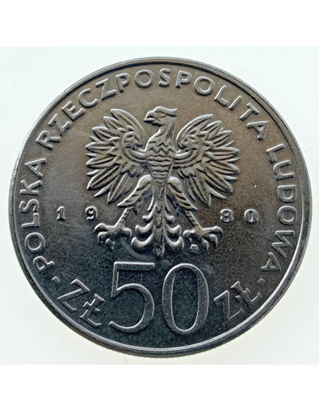 Rewers monety 50 Złotych 1980 Bolesław I Chrobry