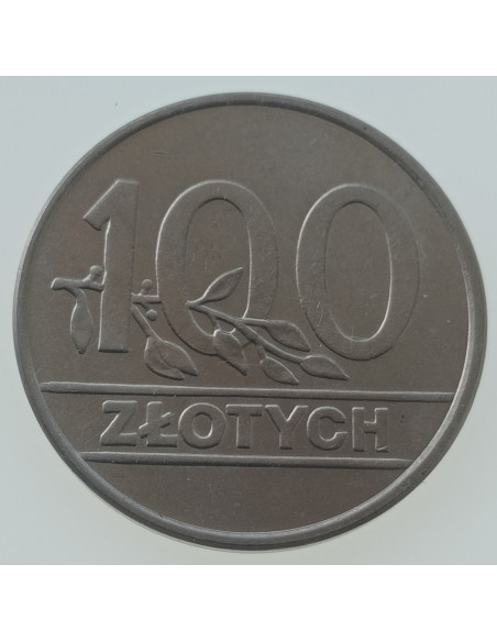 Rewers monety 100 Złotych 1990