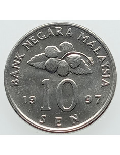 Awers monety Malezja 10 Sen 1997 2
