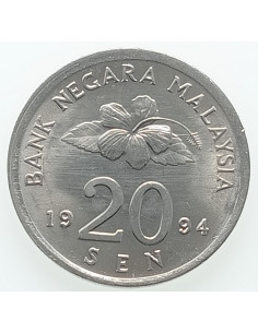 Awers monety Malezja 20 Sen 1994 2