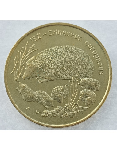 Awers monety 2 zł 1996 Zwierzęta świata: Jeż łac. Erinaceus europaeus