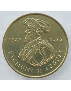 Awers monety 2 zł 1996 Poczet królów i książąt polskich: Zygmunt II August 1548 1572