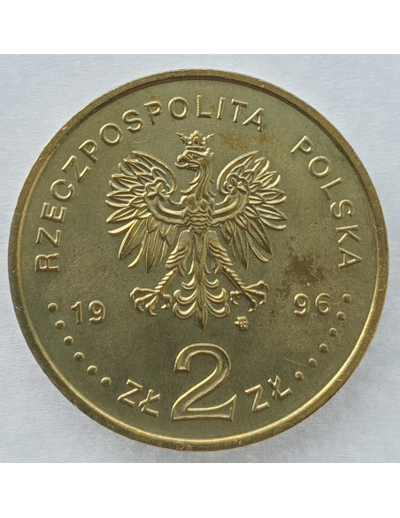 Rewers monety 2 zł 1996 Poczet królów i książąt polskich: Zygmunt II August 1548 1572