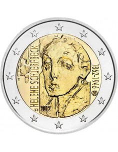 Awers monety Finlandia 2 euro 2012 150 rocznica urodzin Helene Schjerfbeck