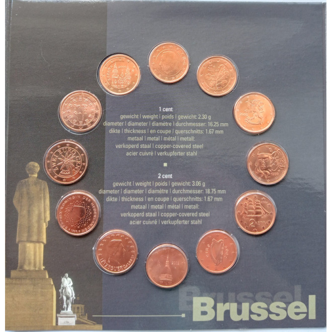 Rewers monety Różne euro zestaw 2002