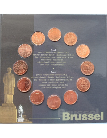 Rewers monety Różne euro zestaw 2002