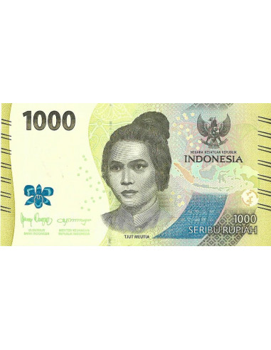 Przód banknotu Indonezja 1 000 Rupi 2022 UNC