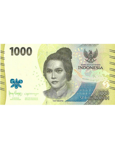 Przód banknotu Indonezja 1 000 Rupi 2022 UNC