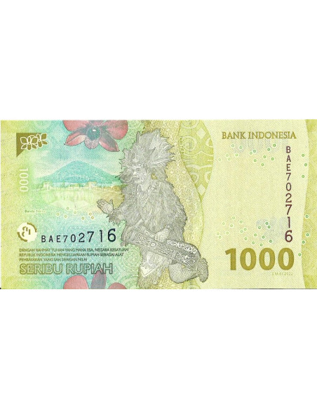 Tył banknotu Indonezja 1 000 Rupi 2022 UNC
