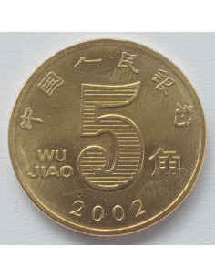 Awers monety Chiny 5 Jiao 2002 2