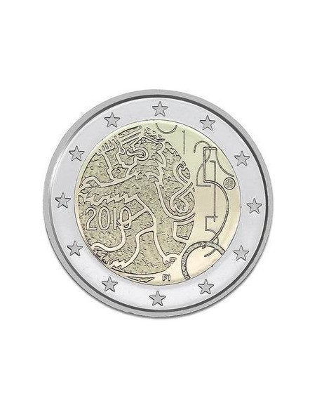 Awers monety Finlandia 2 euro 2010 150lecie wprowadzenia marek fińskich