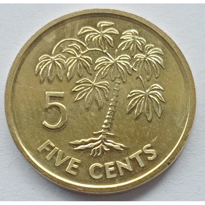 Rewers monety Seszele 5 Centów 2010