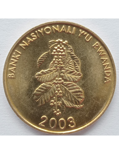 Awers monety Rwanda 5 Franków 2003