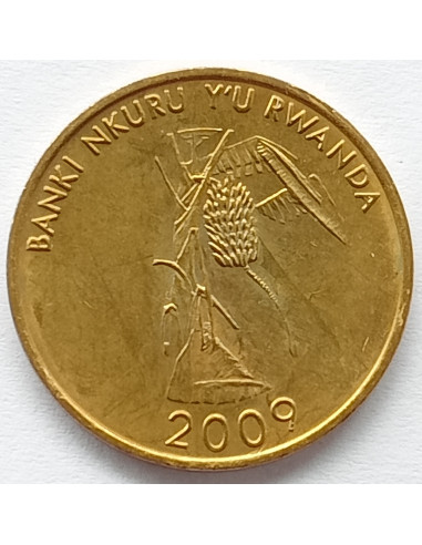 Awers monety Rwanda 10 Franków 2009