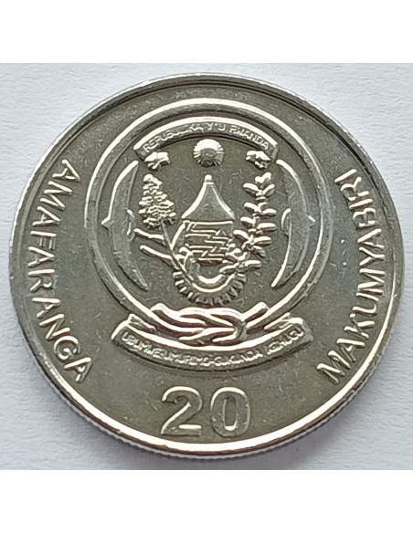 Rewers monety Rwanda 20 Franków 2003