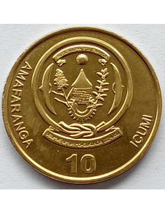 Awers monety Rwanda 10 Franków 2009 2