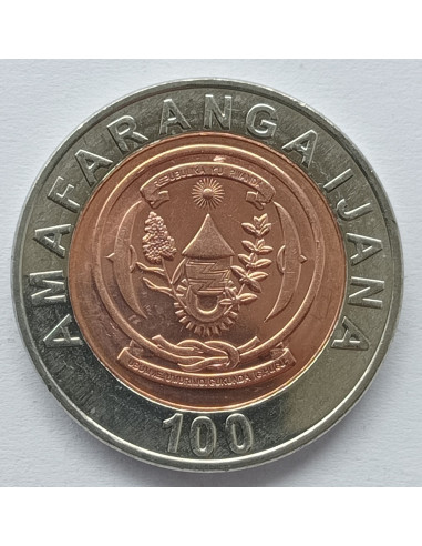 Awers monety Rwanda 100 Franków 2007