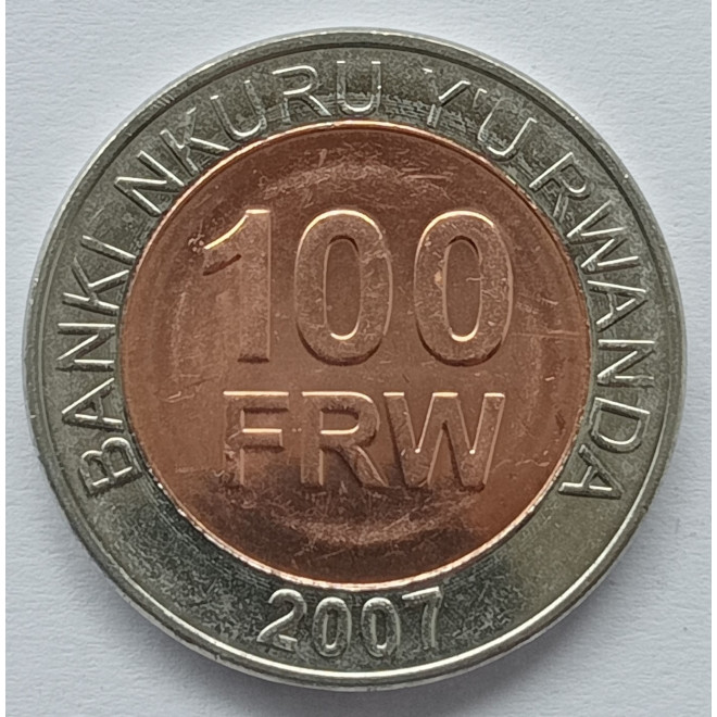 Rewers monety Rwanda 100 Franków 2007