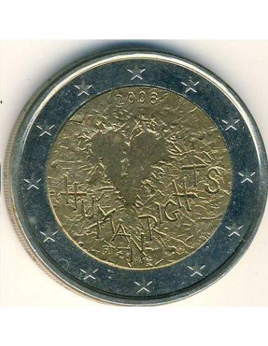 Awers monety Finlandia 2 euro 2008 60lecie powstania Powszechnej Deklaracji Praw Człowieka Finlandia