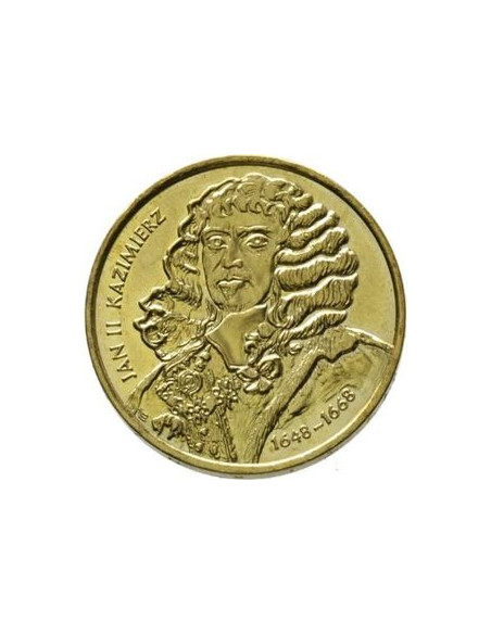 Awers monety 2 zł 2000 Poczet królów i książąt polskich: Jan II Kazimierz 1648 1668