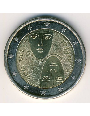 Awers monety 2 euro 2006 100lecie powszechnych praw wyborczych