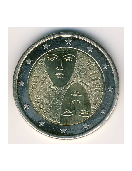 Awers monety Finlandia 2 euro 2006 100lecie powszechnych praw wyborczych