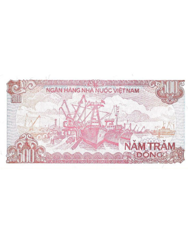 Przód banknotu Wietnam 500 Dong 1988 UNC