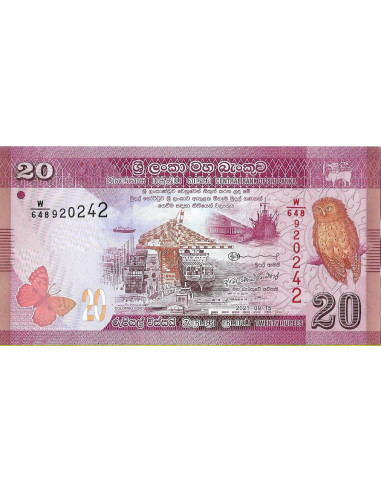Przód banknotu Sri Lanka 20 Rupia 2021 UNC