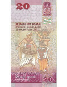 Przód banknotu Sri Lanka 20 Rupia 2021 UNC 2