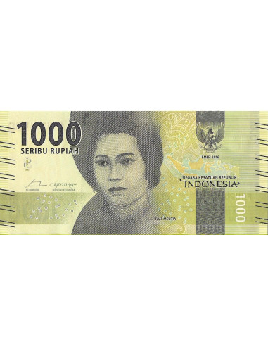 Przód banknotu Indonezja 1 000 Rupi 2016 UNC